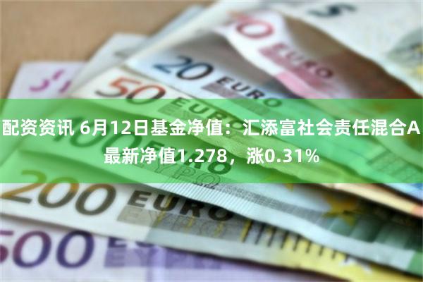 配资资讯 6月12日基金净值：汇添富社会责任混合A最新净值1.278，涨0.31%